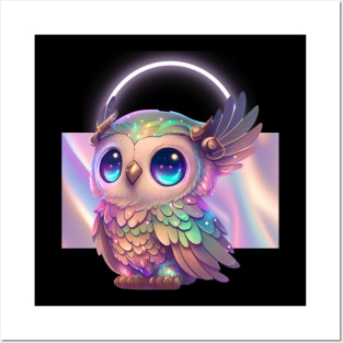 cute owl design, black owl, aesthetic owl Posters and Art